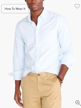 NWT J.Crew Factory Men's Flex casual oxford shirt Sz LT $98 White